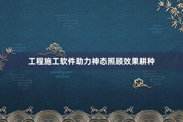 工程施工软件助力神态照顾效果耕种