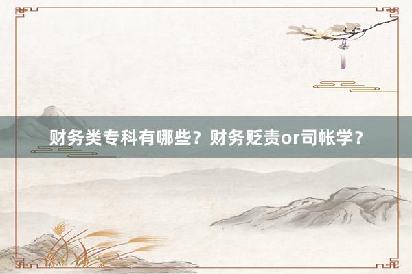 财务类专科有哪些？财务贬责or司帐学？